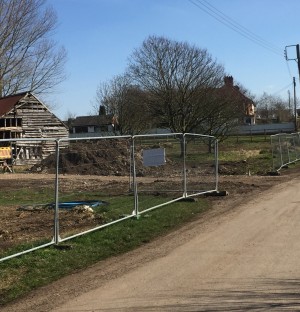 Fenced area where a new build will be